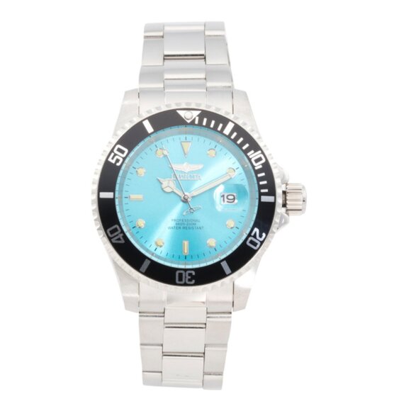 INVICTA Silver Pro Diver Men 40mm Stainless Steel Blue Turquoise Watch